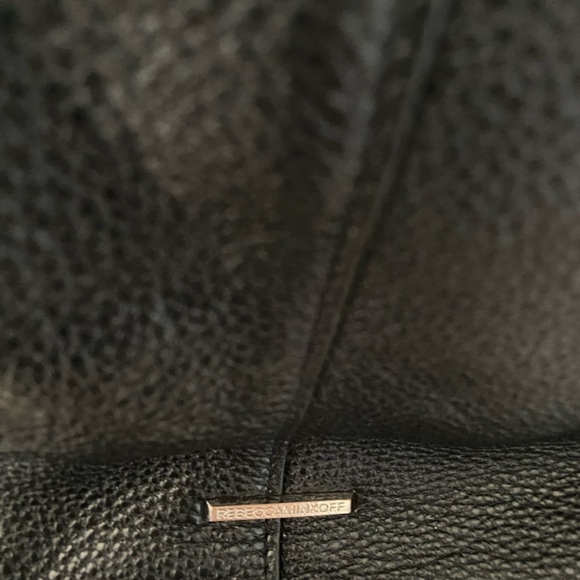 Rebecca Minkoff Leather Tassel Tote Bag Black Multi-Color Pockets - Picture 8 of 12